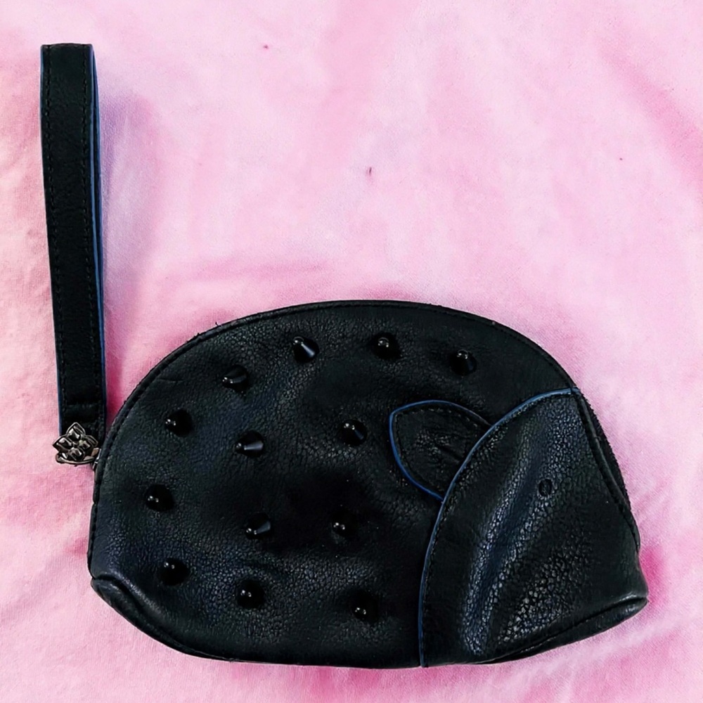 Black Wristlet Clutch with Stud Accents